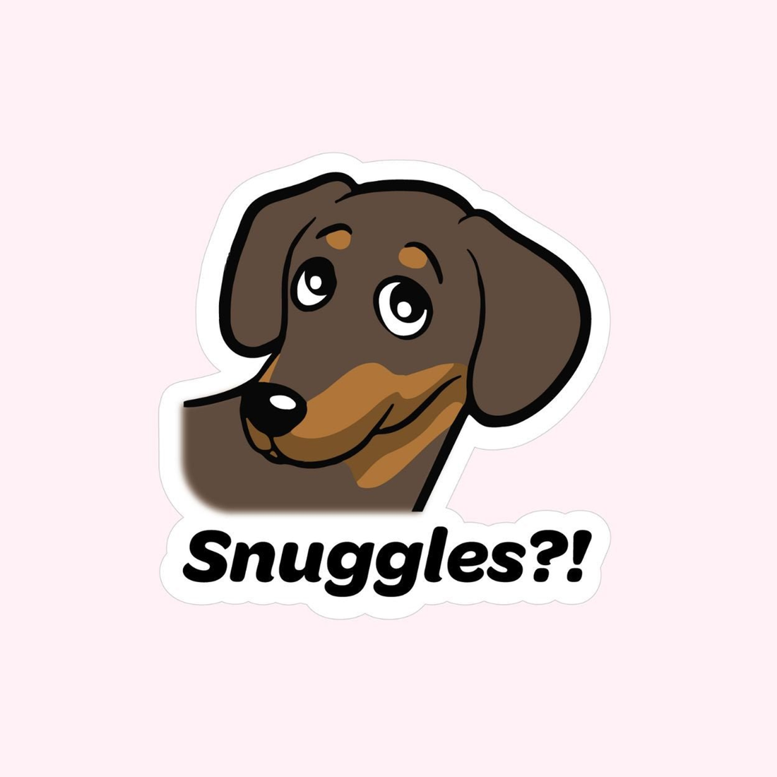Snuggles Dog Sticker