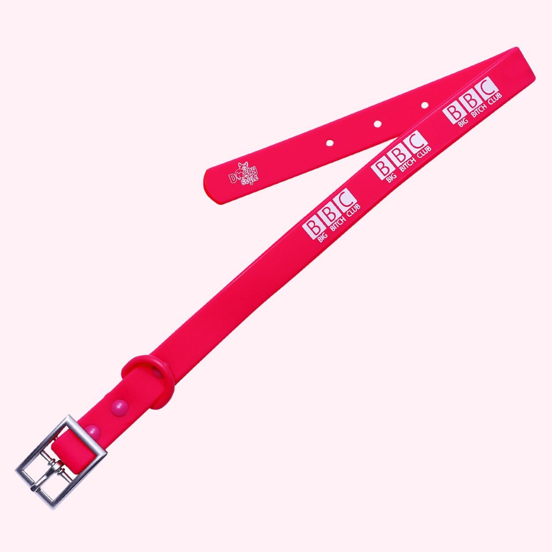 "BBC: Big Bitch Club" Pink Silicone Dog Collar
