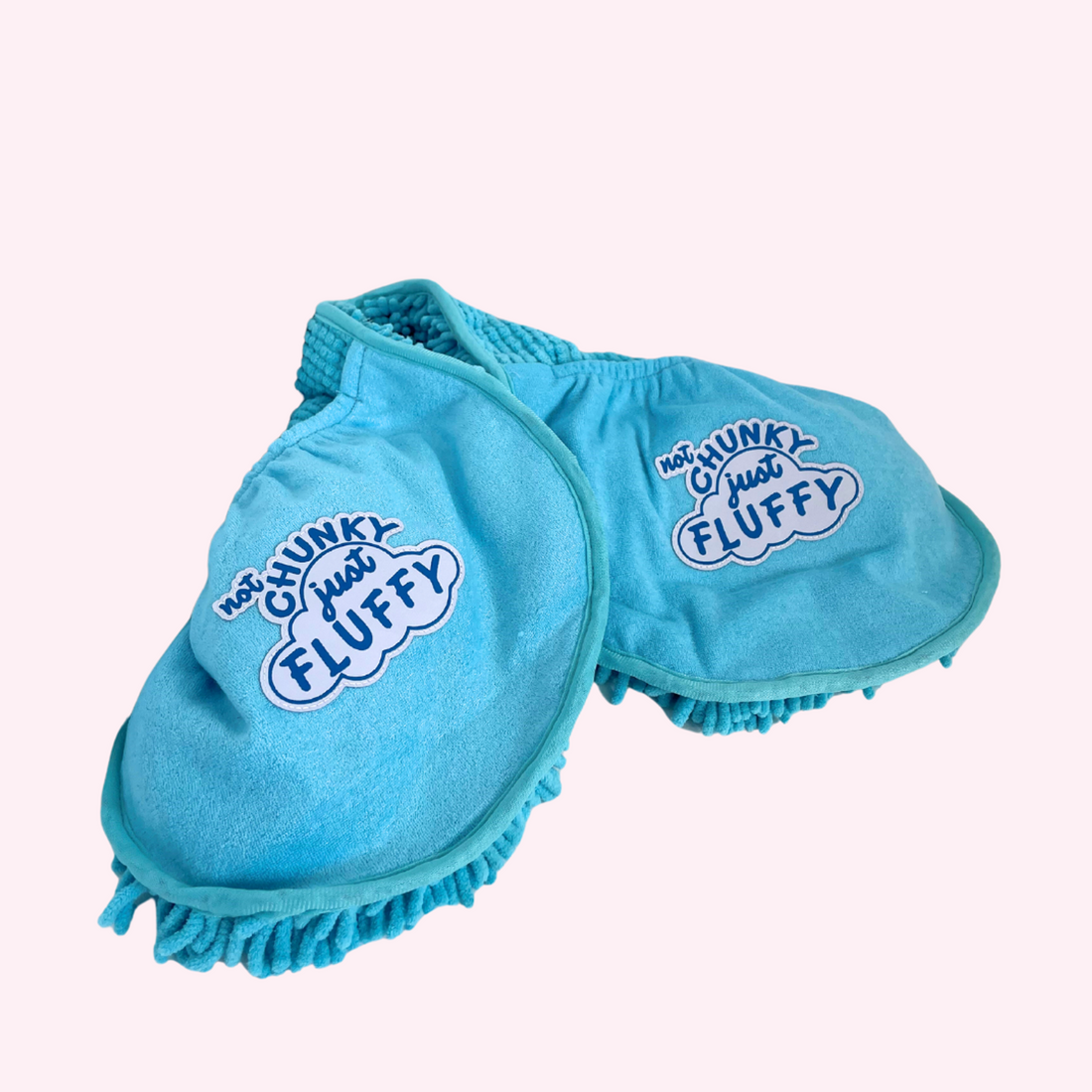 "Not Chunky Just Fluffy" Dog Bath Towel - Blue