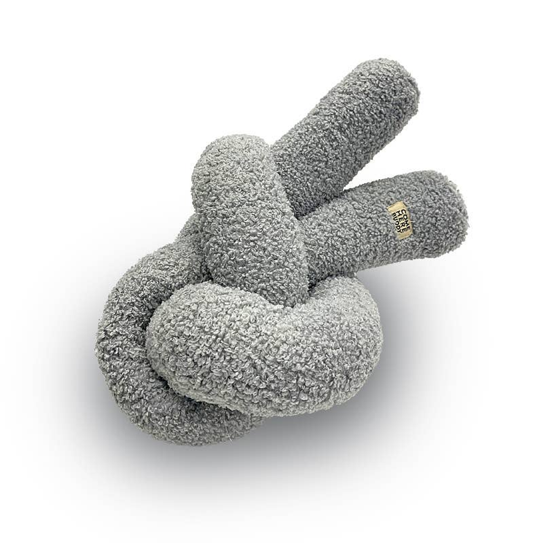 Come Here Buddy Knott Plush Dog Toy - Grey