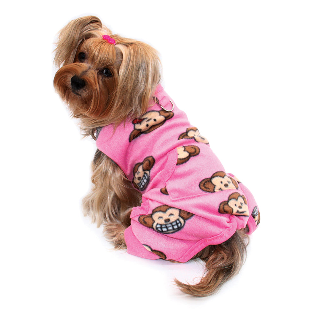 Silly Monkey Sleeveless Fleece Dog Pajamas - Pink