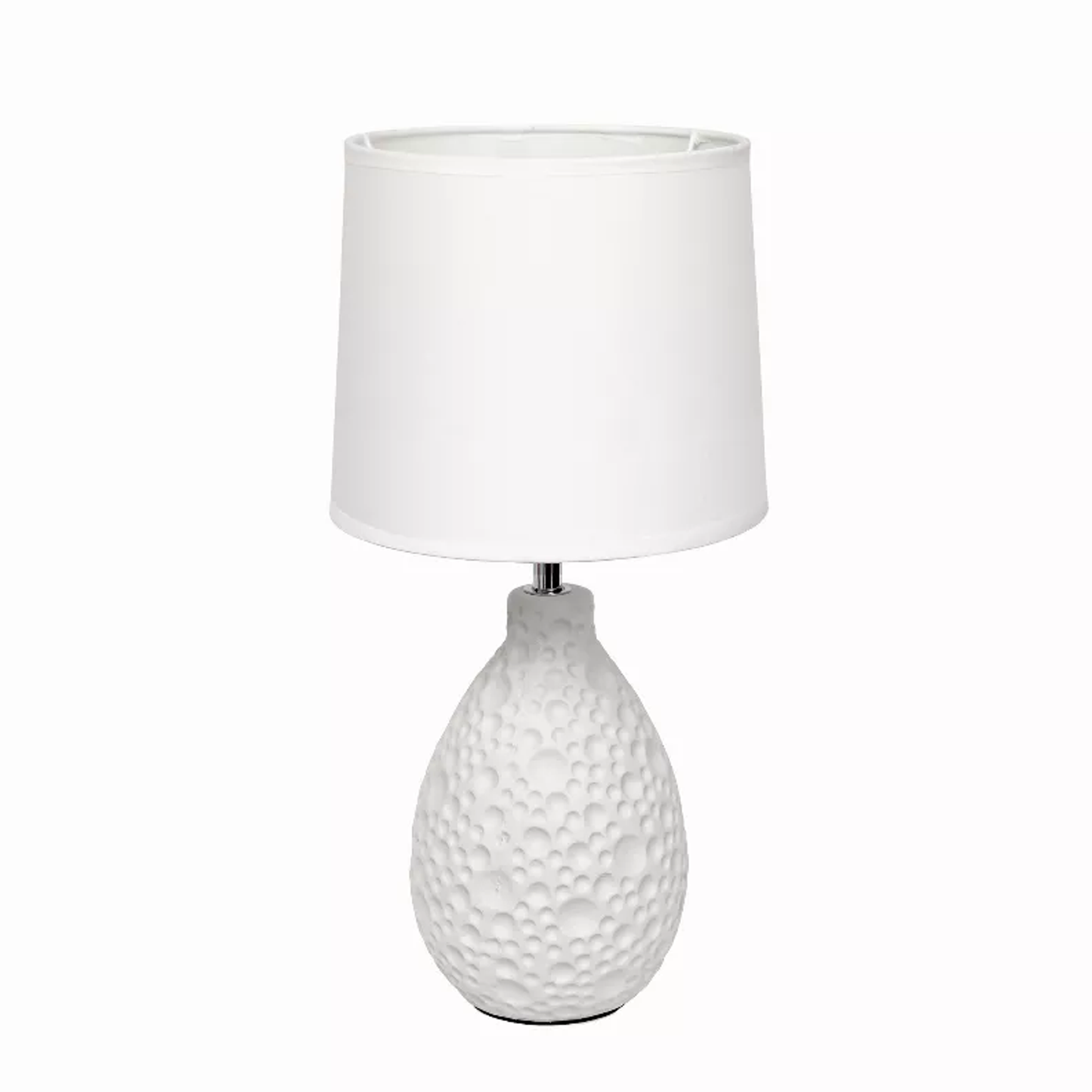 Simple Designs Textured Stucco Ceramic Oval Table Lamp