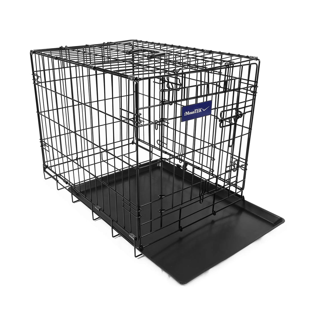 30-Inch Folding Metal Dog Crate, plastic tray detail