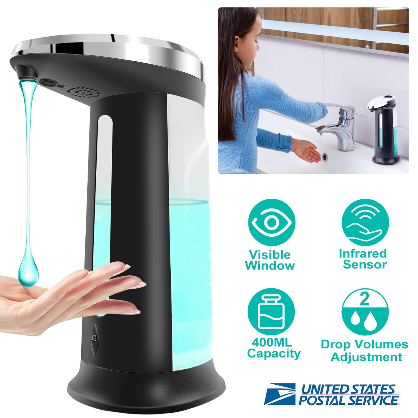 Touchless Automatic Soap Dispenser, 400ml Sensor