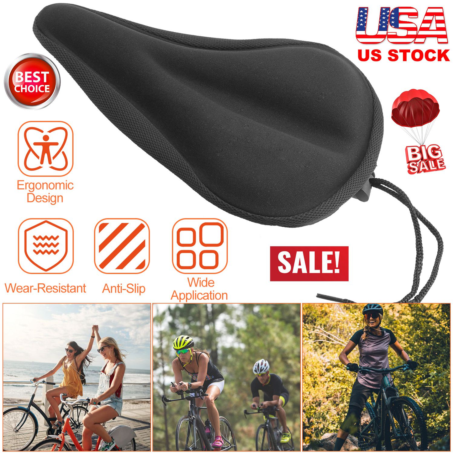 Anti-Slip Comfort Bicycle Seat Cover