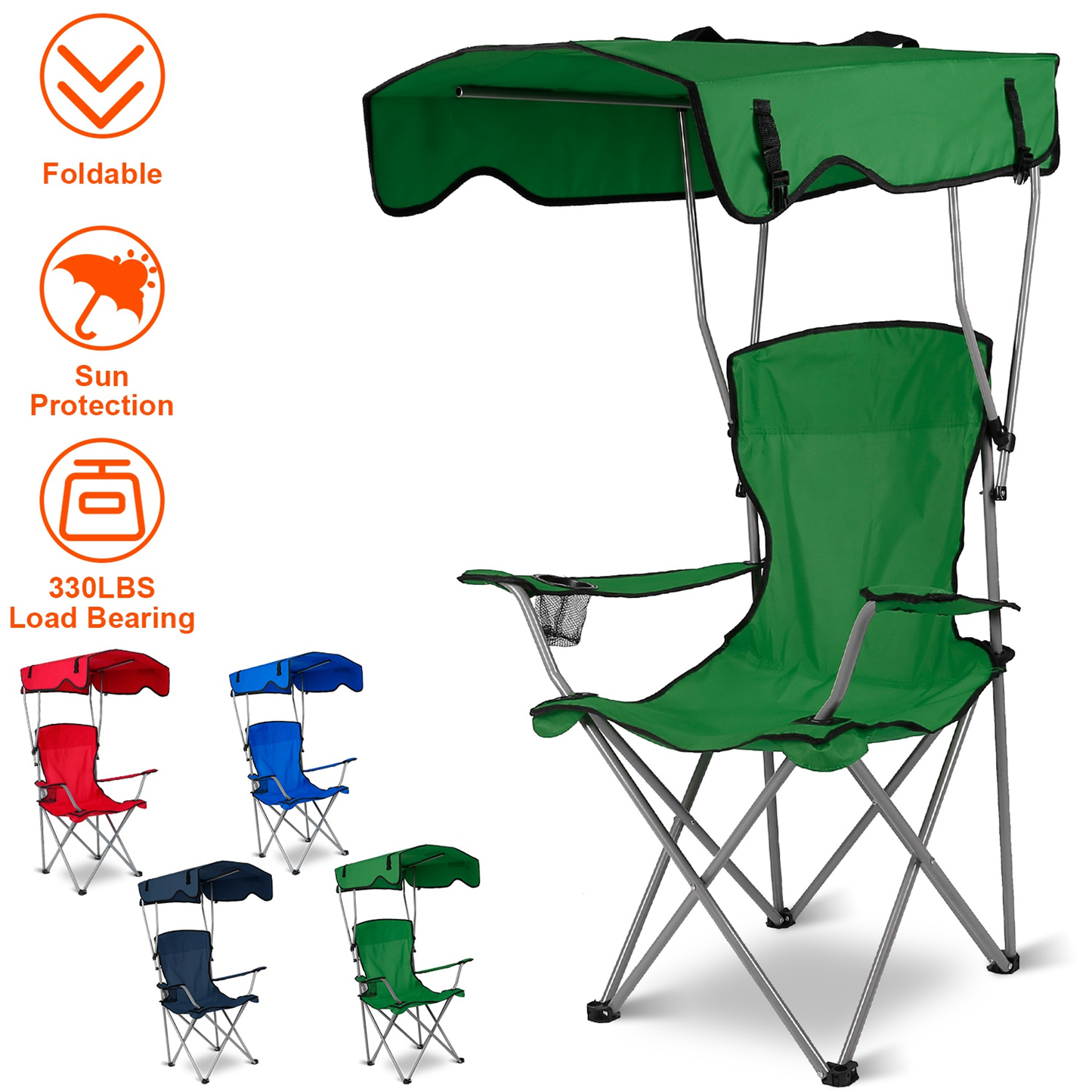Foldable Beach Canopy Chair (Green)