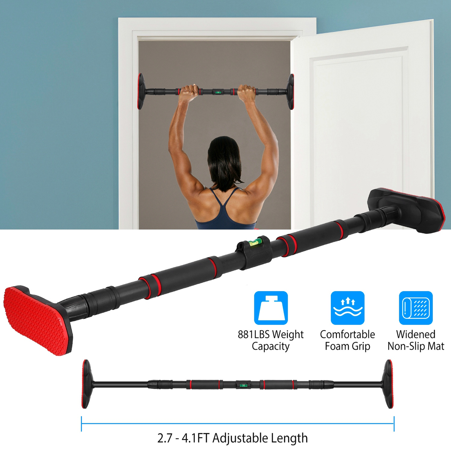 Adjustable Doorway Pull-Up Bar for Home Strength Training