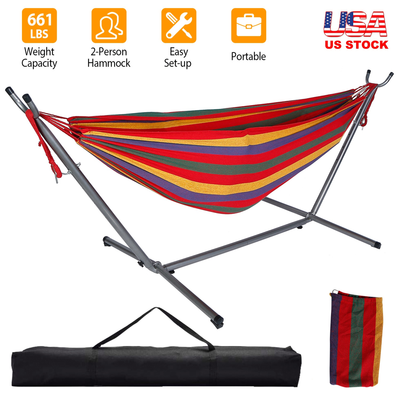 Brazilian Double Hammock with Steel Stand