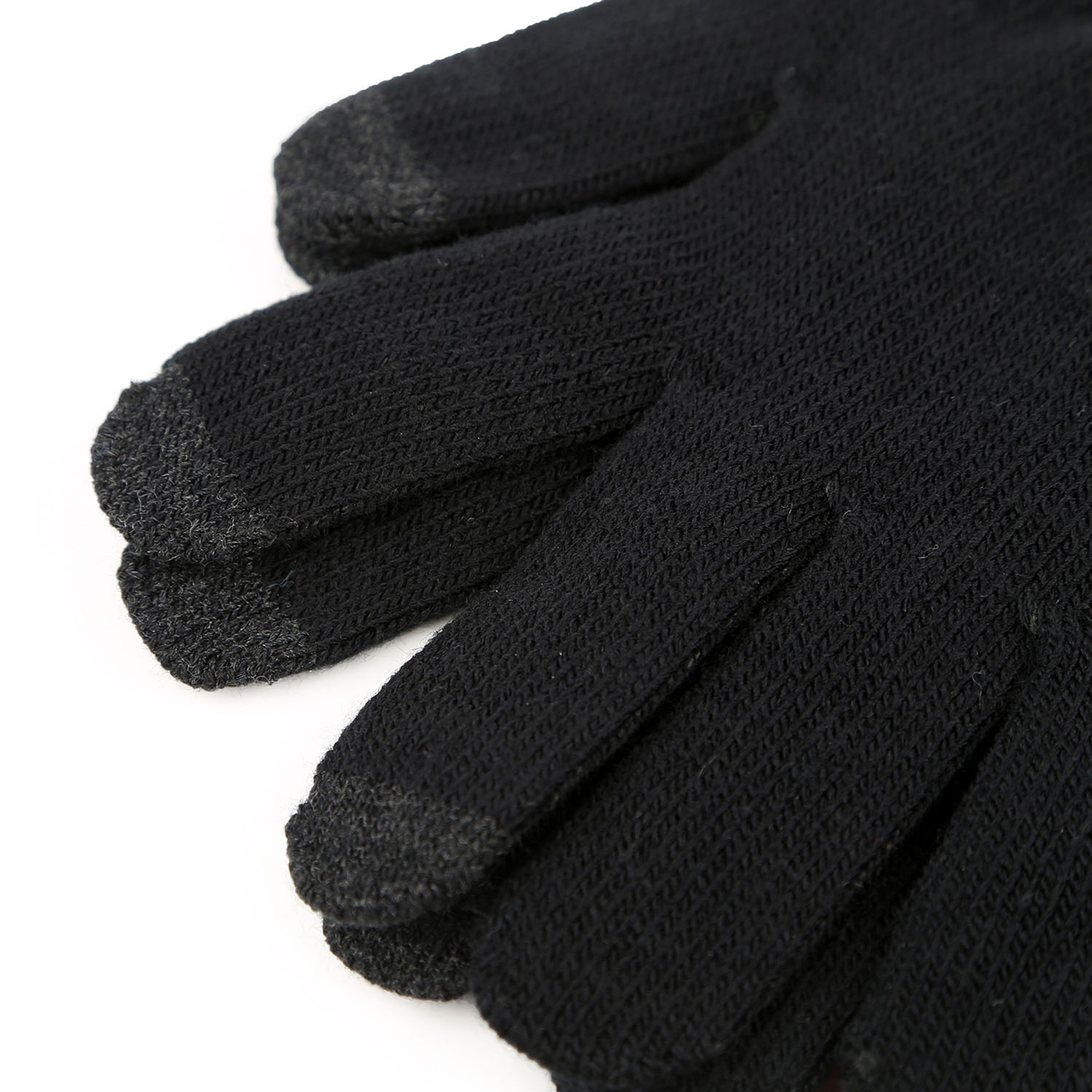 Unisex Winter Knit Touchscreen Gloves, Black