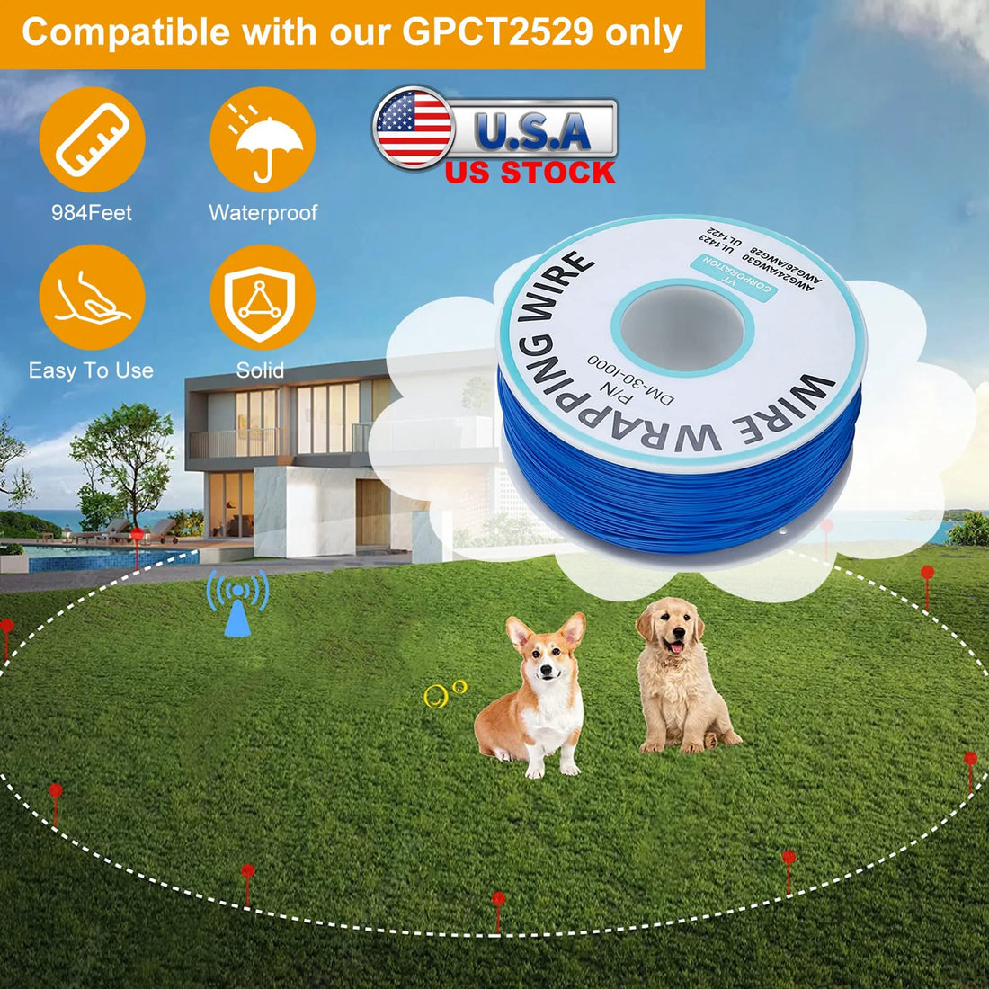 Boundary wire spool with packaging