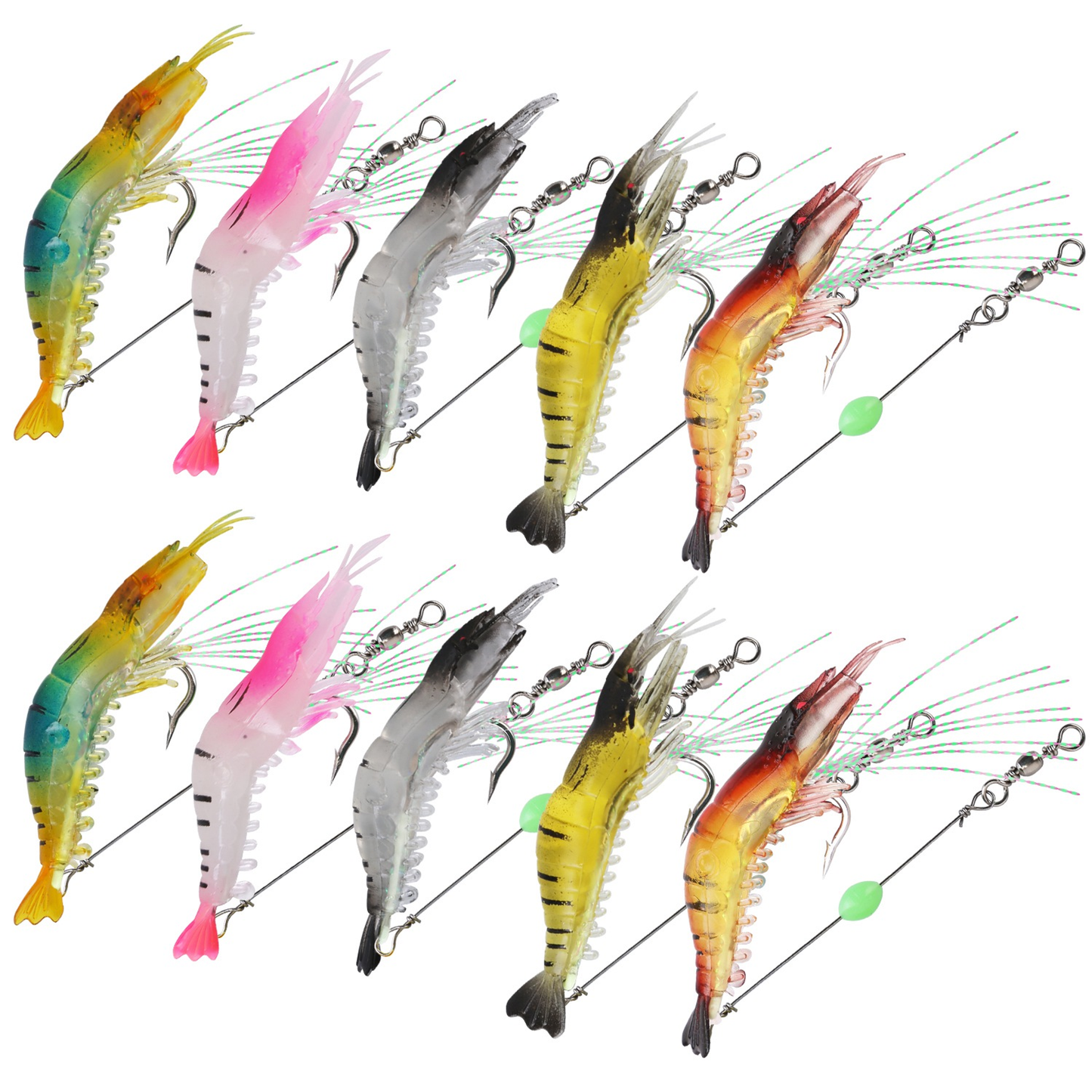 10-Piece Soft Shrimp Fishing Lure Set