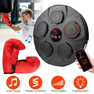 Music Boxing Machine with LED Wall Target and Kids Gloves