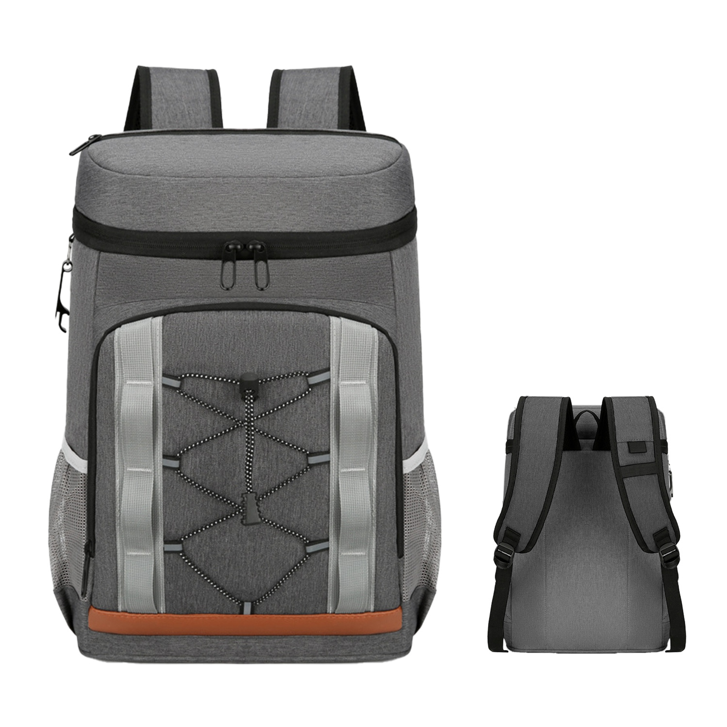 Insulated Cooler Backpack 36-Can Leakproof, Grey