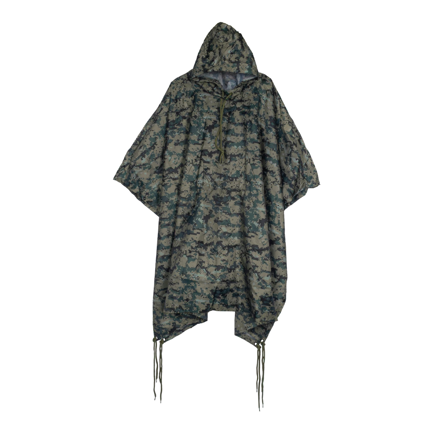 Bison Ripstop Poncho with Drawstring Hood