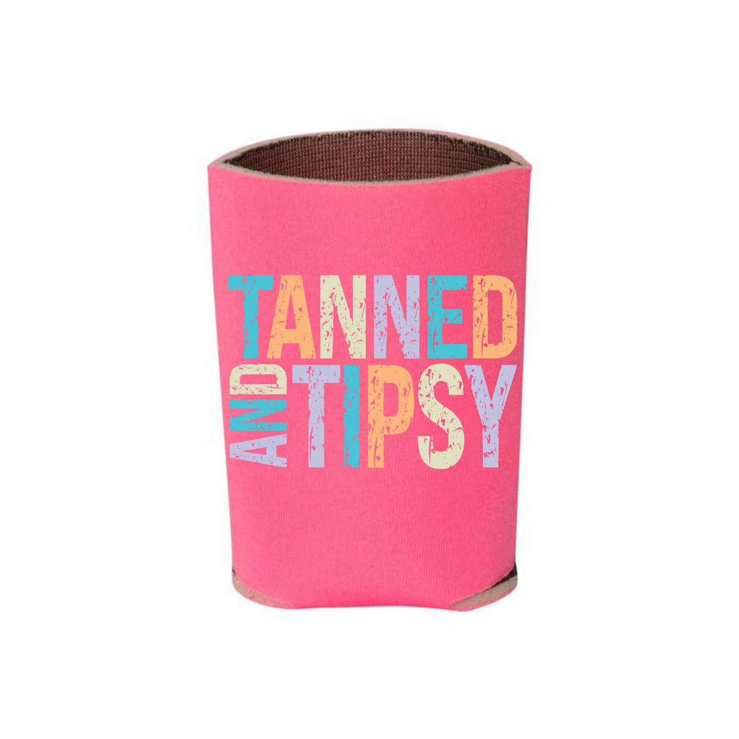 Tanned and Tipsy Can Cooler
