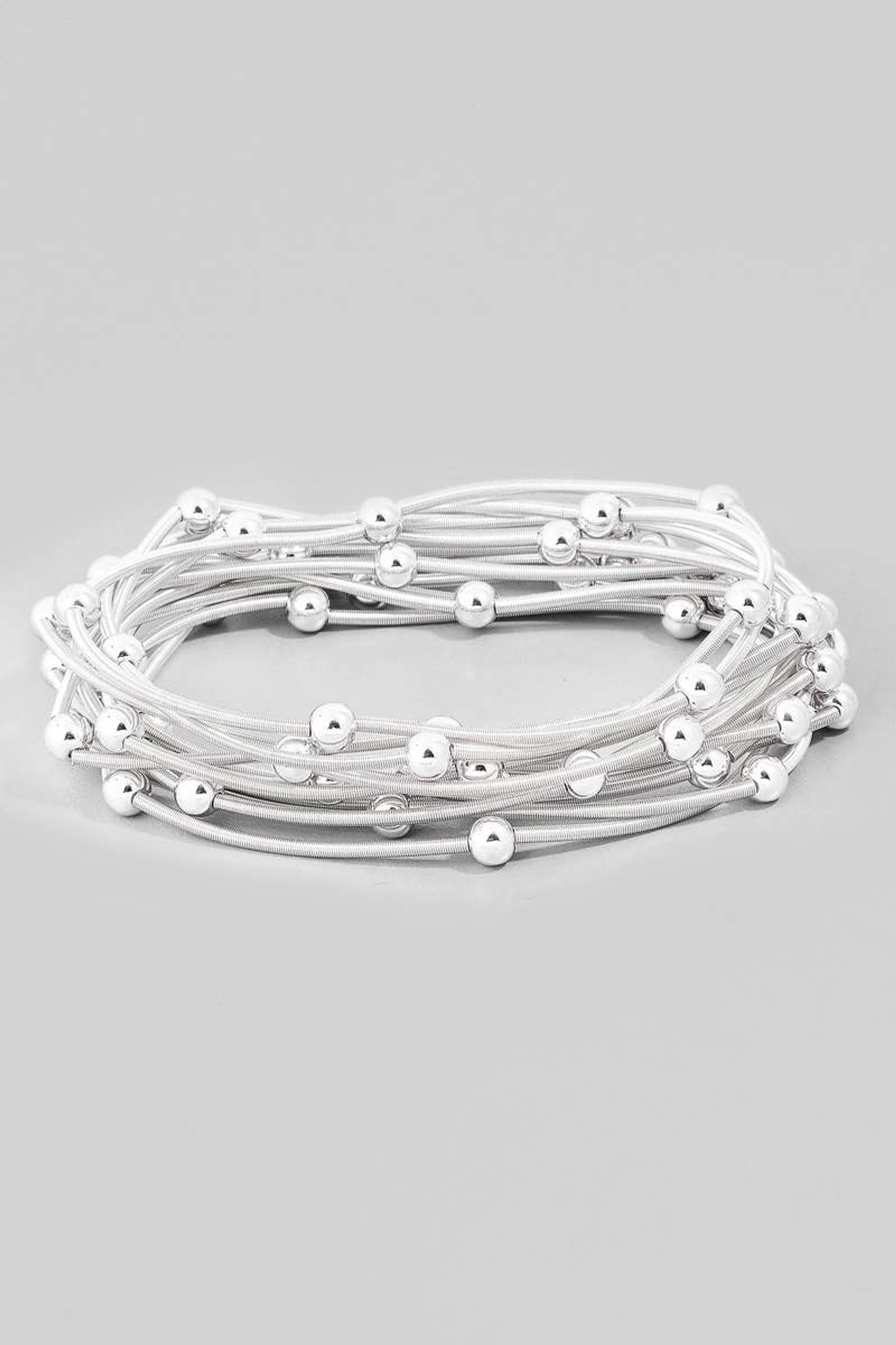 Metallic Beads and Coils Bracelet Set