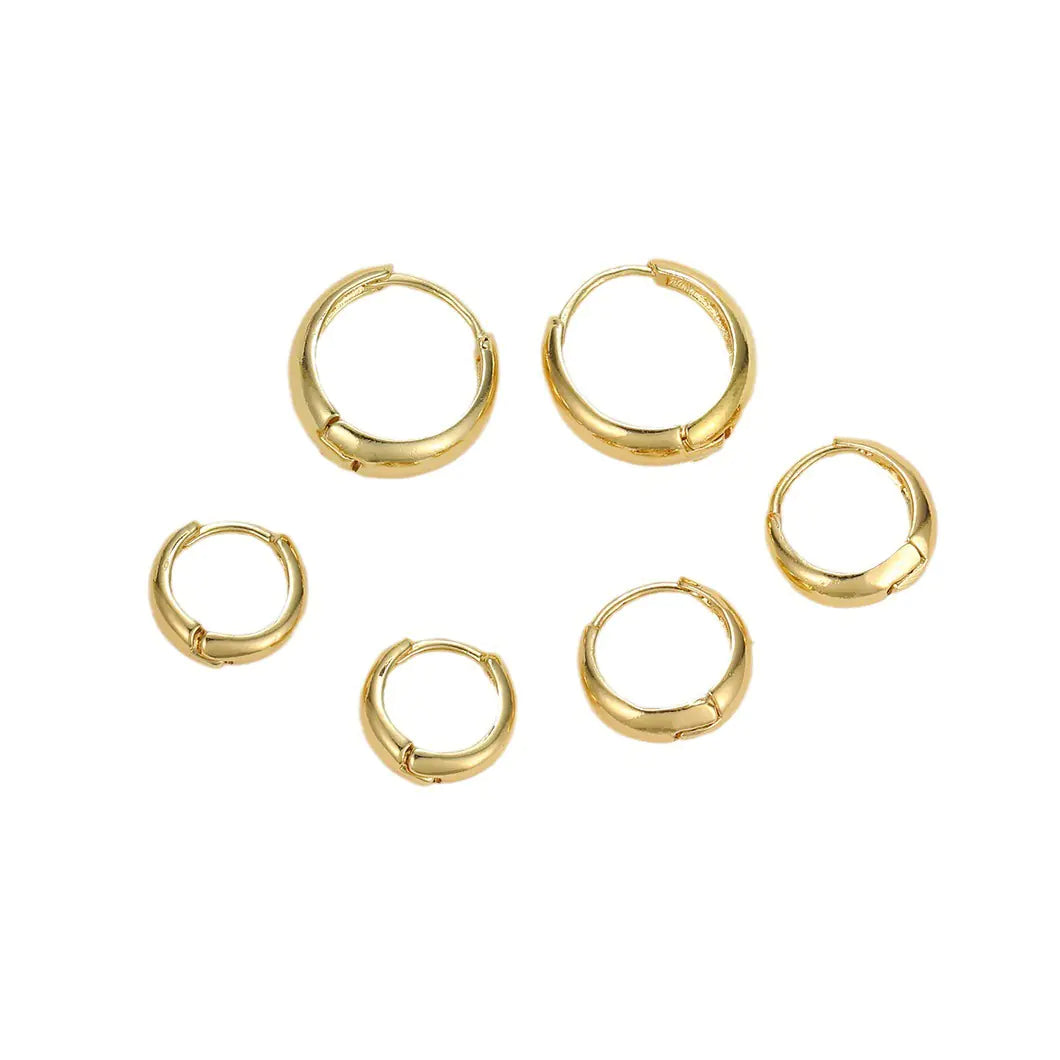 Geometric Gold & Silver Hoop Earrings Set — 6-Piece Layering Hoops - Image 5