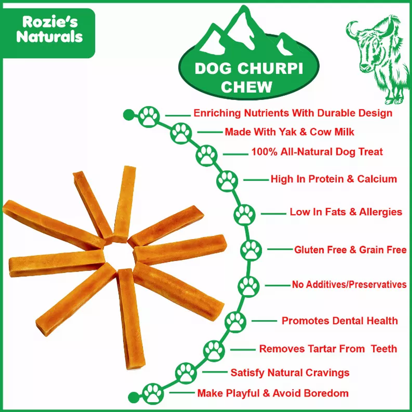 Himalayan Yak Cheese Churpi Dog Chew - 2 Count