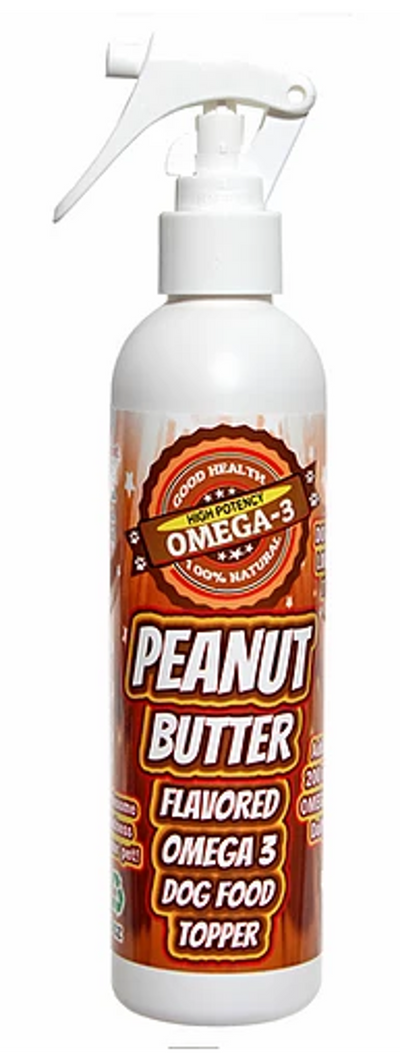 Peanut Butter Flavored Dog Food Topper Spray
