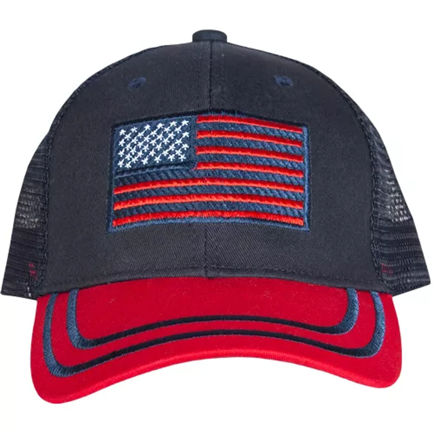 Embroidered American Flag Trucker Cap