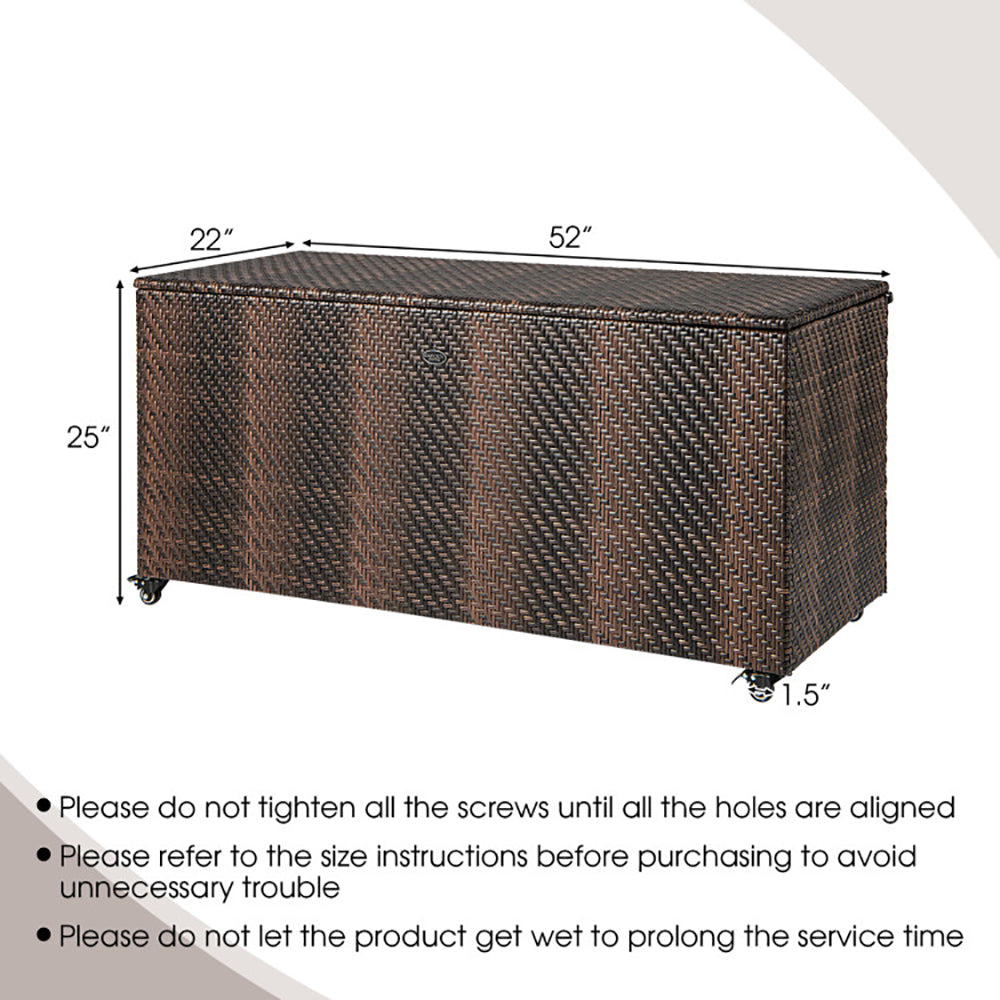 96 Gallon Wicker Outdoor Storage Box