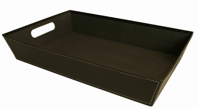 17-Inch Embossed Paperboard Serving Tray - Black
