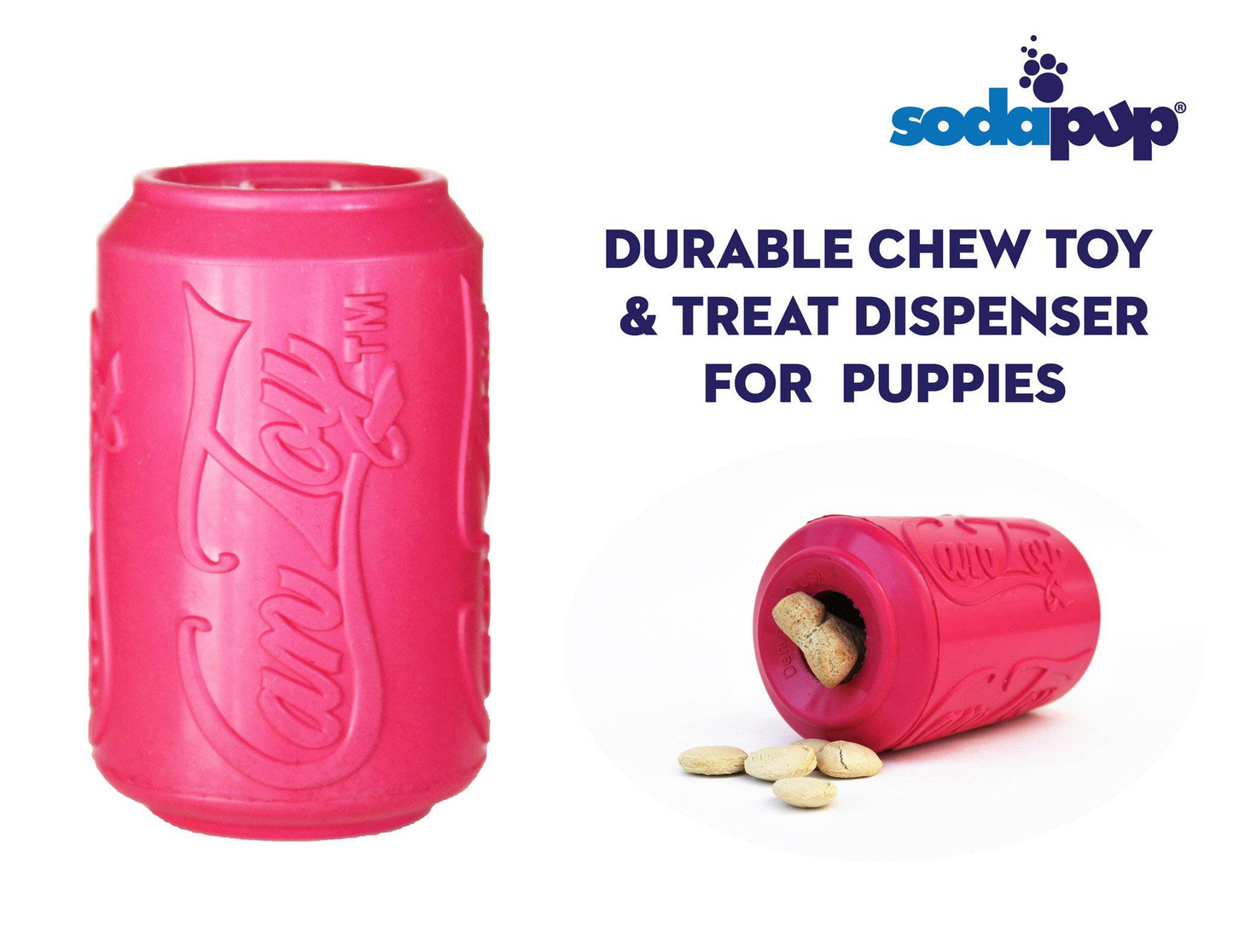 SodaPup Puppy Can Toy Treat Dispenser for Teething Pups