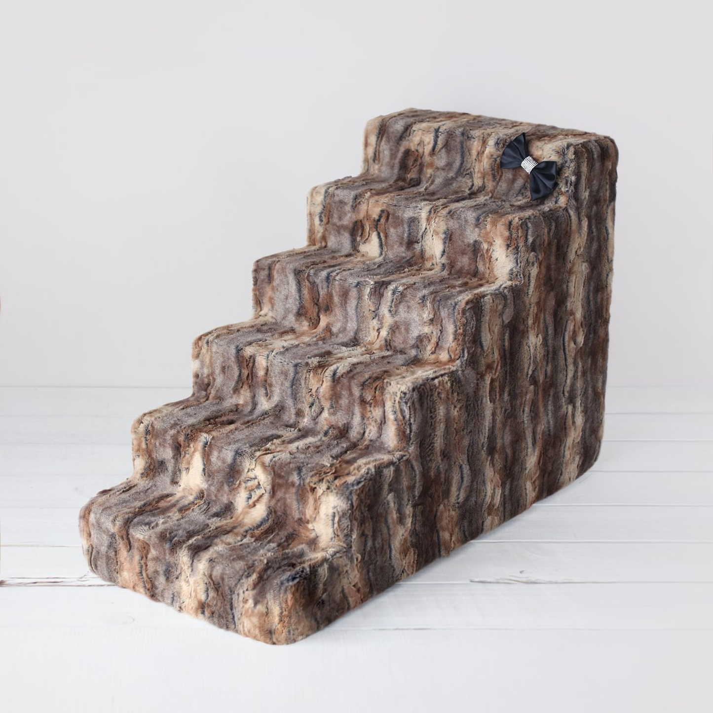 Luxury Dog Stairs - Red Mahogany 6-Step