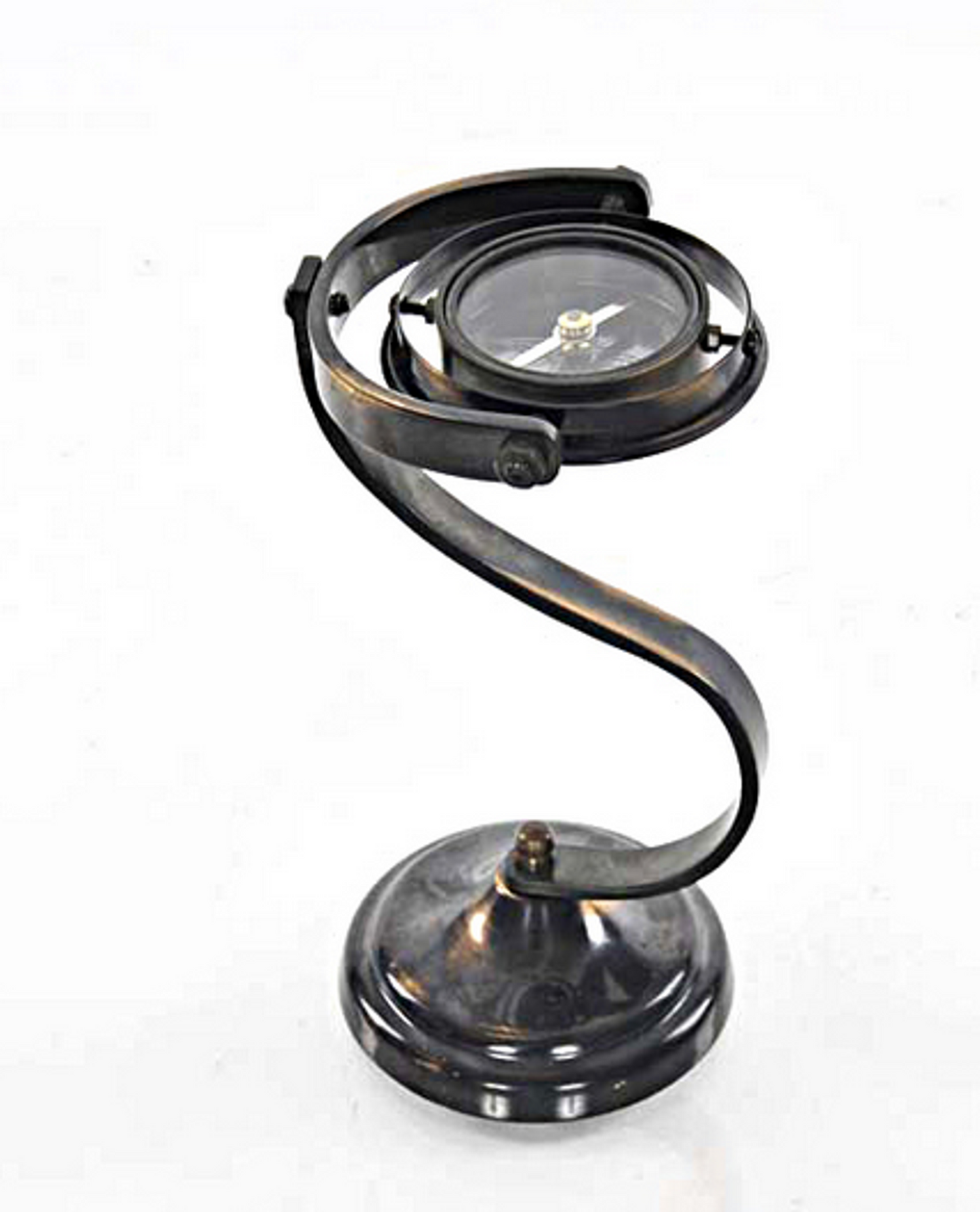 Brass Gimbaled Compass on Brass Stand