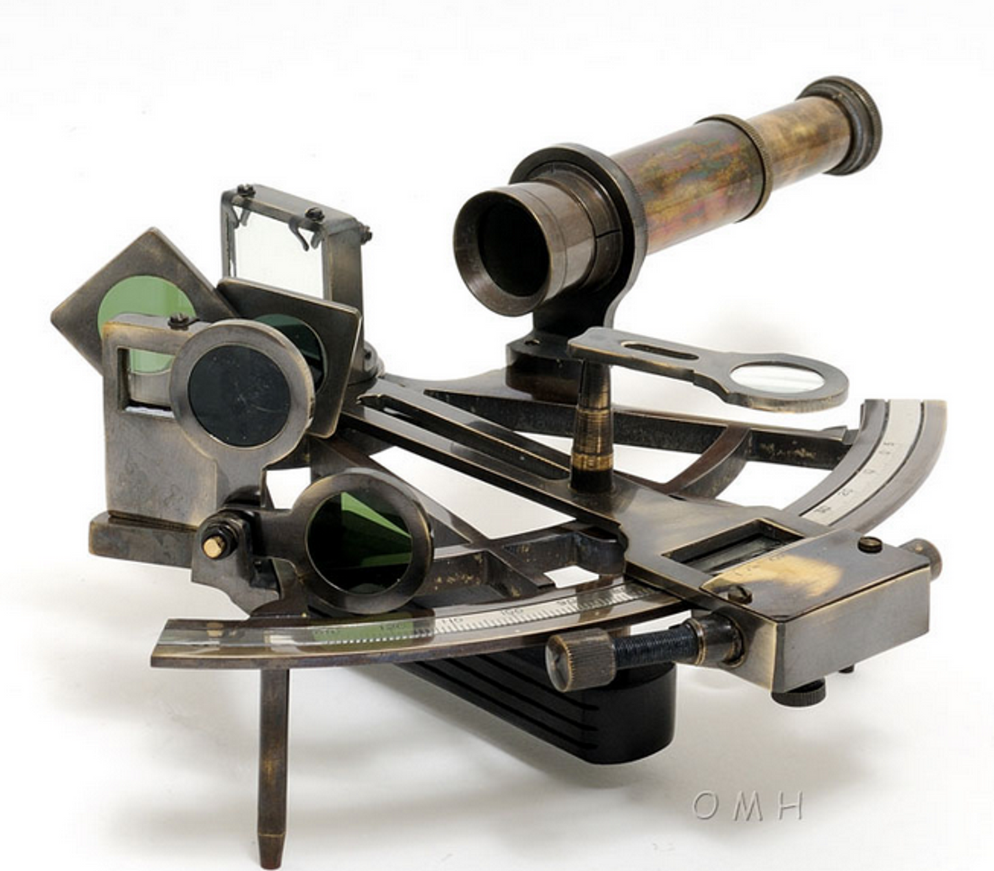 Brass Nautical Sextant in Leather Case (Small)