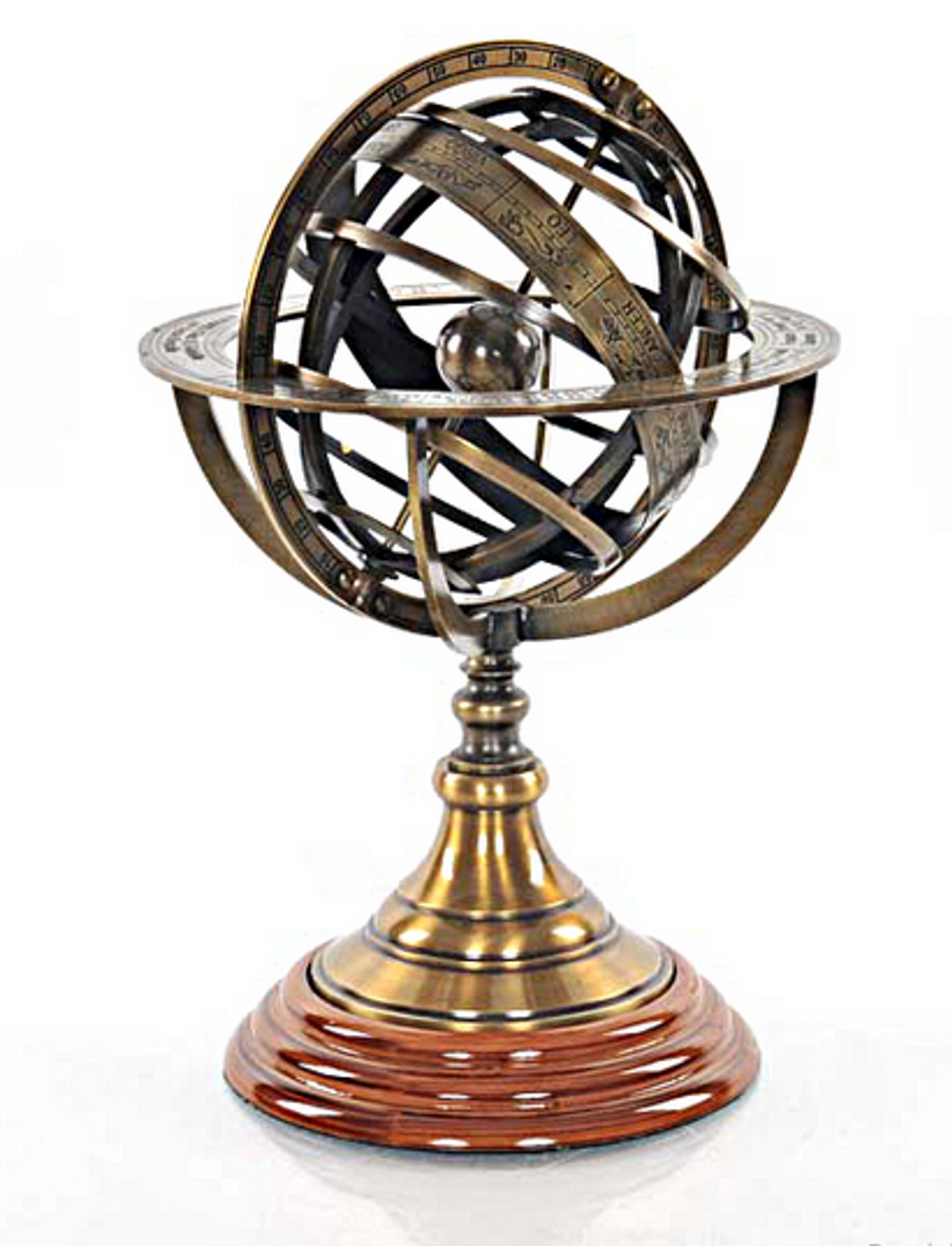 European Armillary Sphere on Wooden Base