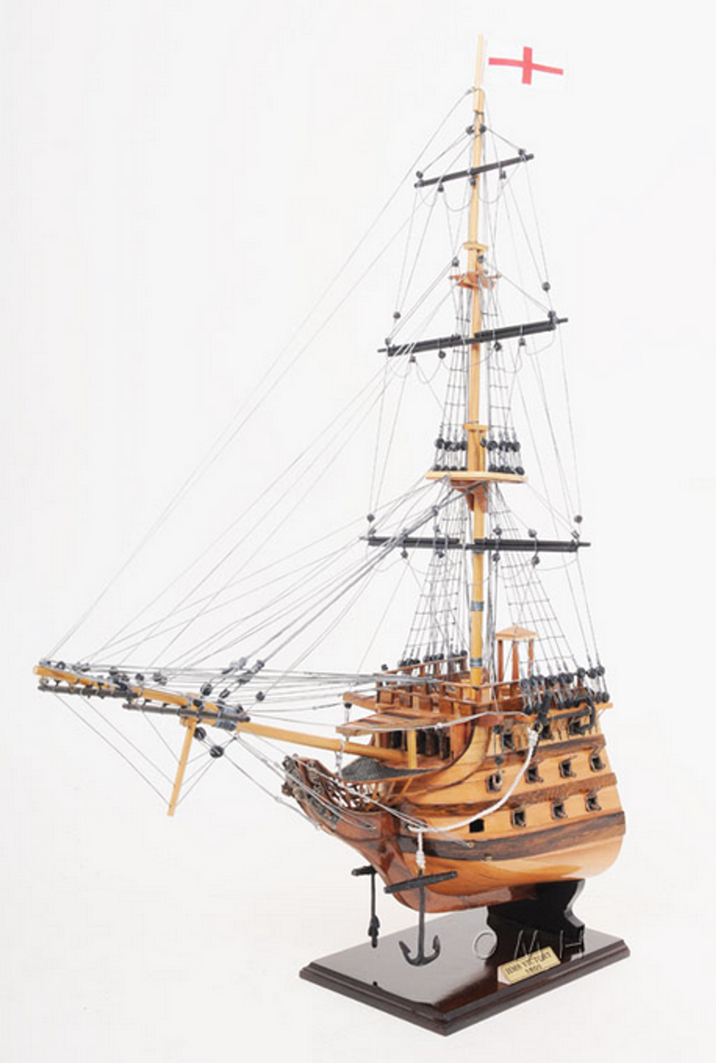 H.M.S. Victory Model Ship with Wooden Base