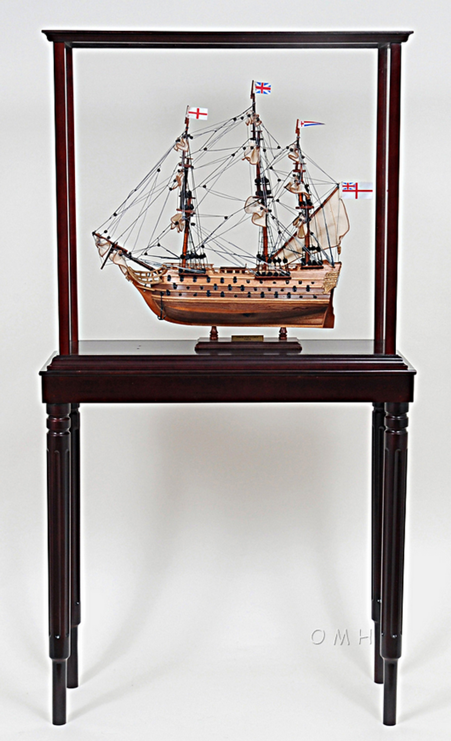 Wooden Floor Display Case for Tall Ship Models