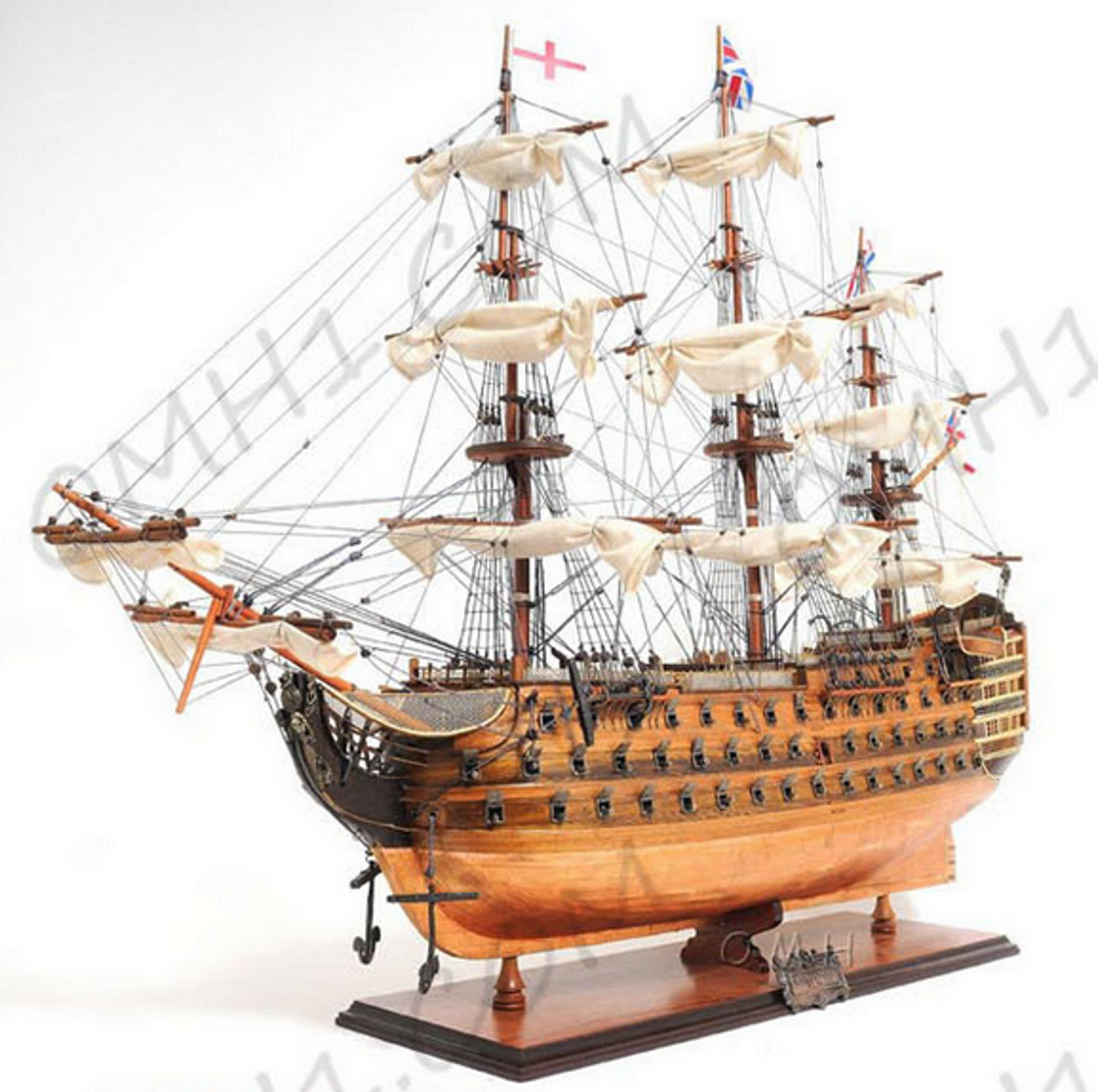 H.M.S. Victory Model Ship on Wooden Base - Exclusive Edition