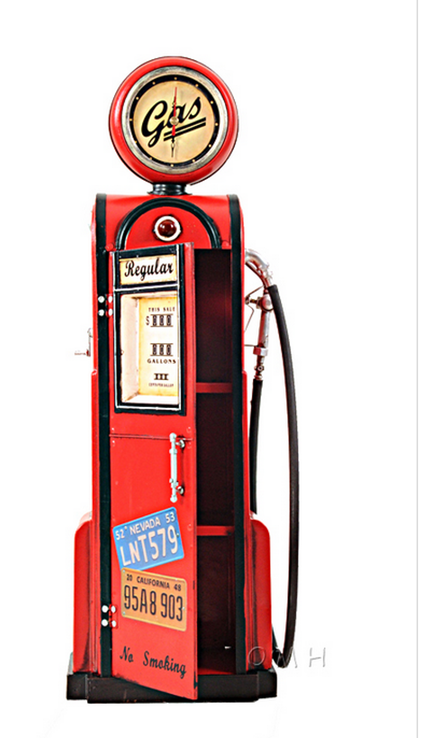 Antique Gas Pump Replica with Functional Clock - 1:4 Scale