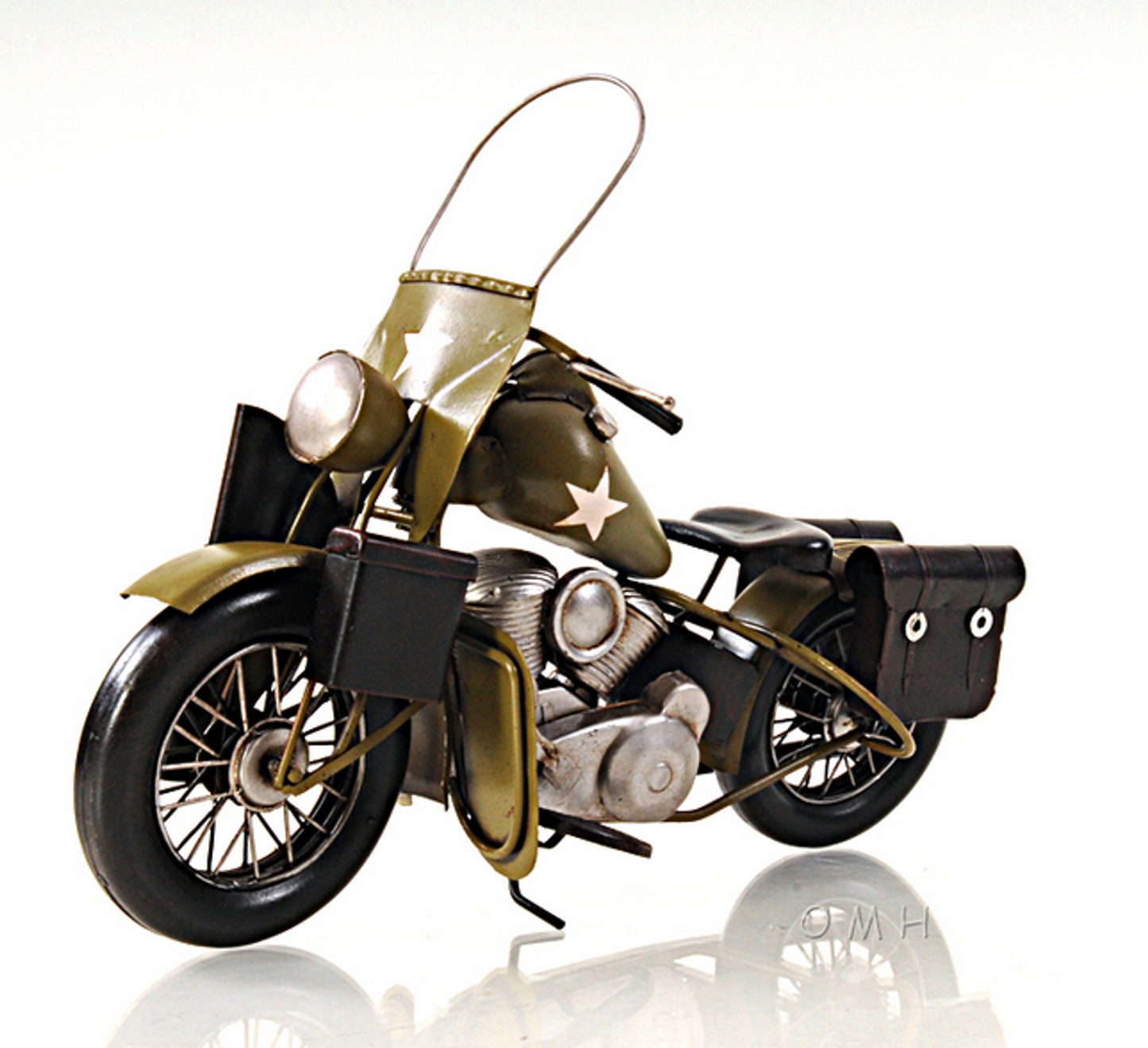 1942 U.S. Army Motorcycle Model, Yellow - 1:12 Scale
