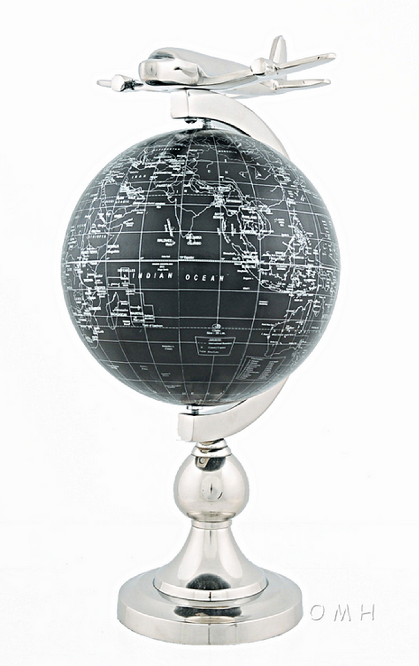 Airplane Flying Over Globe Decor Piece