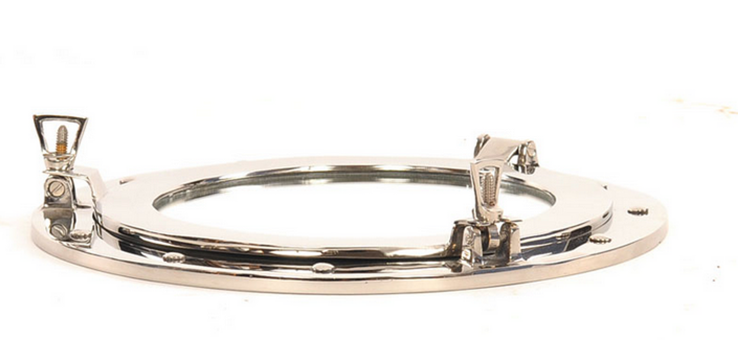 Polished Nickel Porthole Mirror Nautical Decor, 12 inch