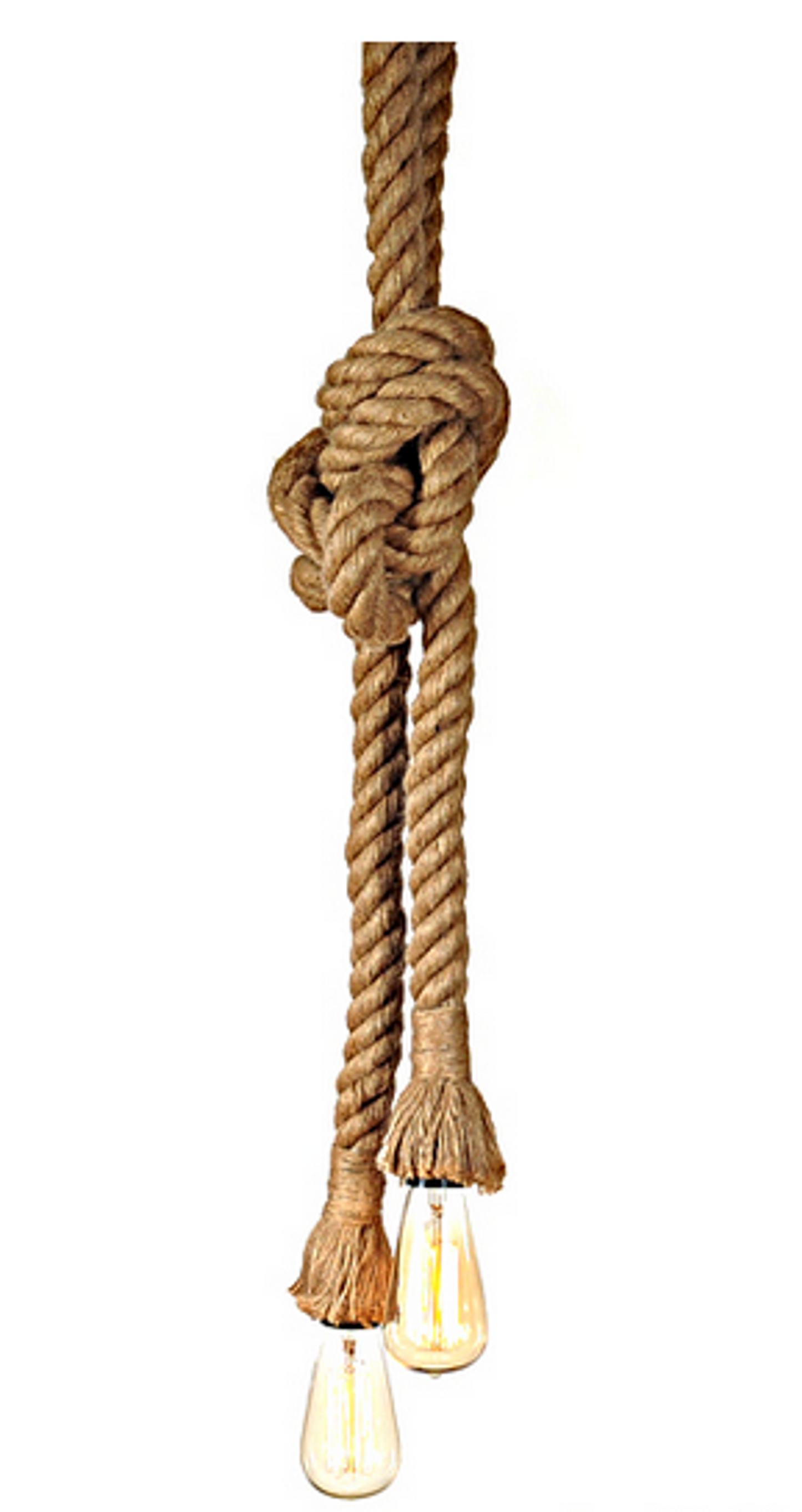 Double-Knotted Hemp Rope Pendant Lamp