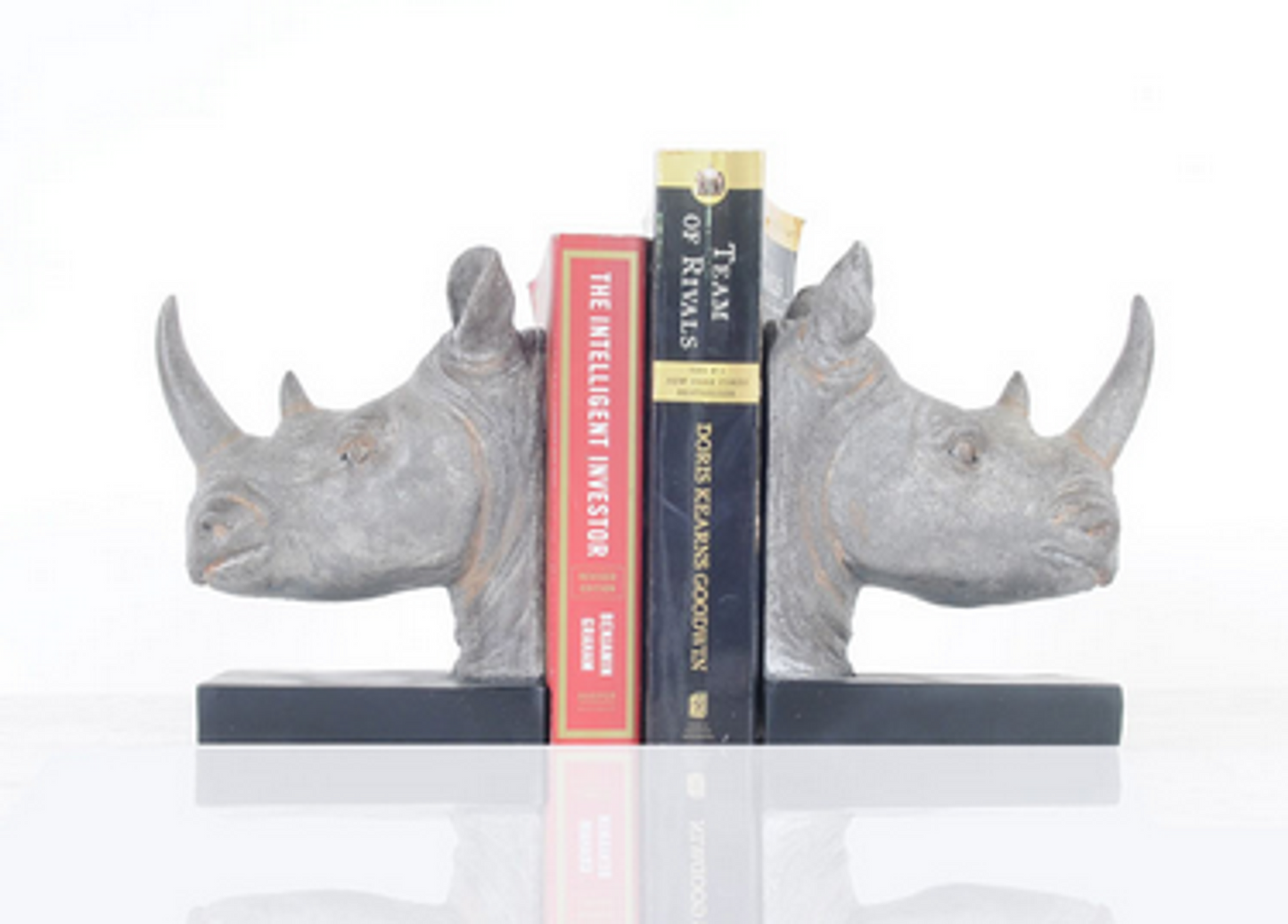 Anne Home - Bronze Rhino Head Bookends - 2-Pieces