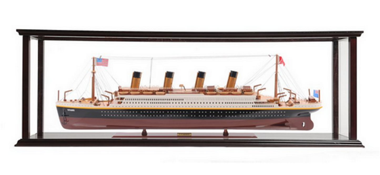 RMS Titanic Large Wood Model Ship with Display Case