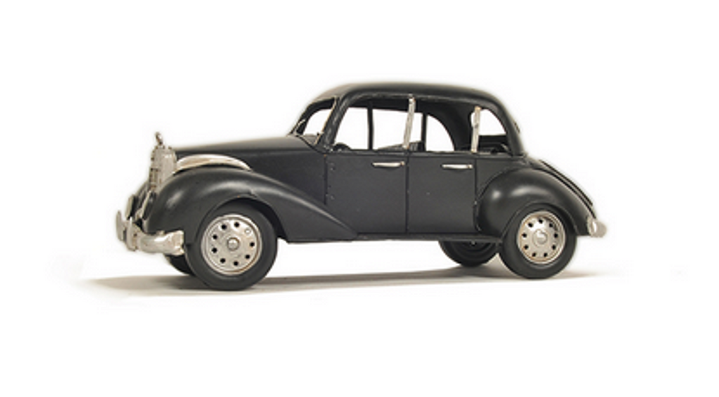 Handmade Tin 1937 Plymouth P4 Deluxe Scale Model Car