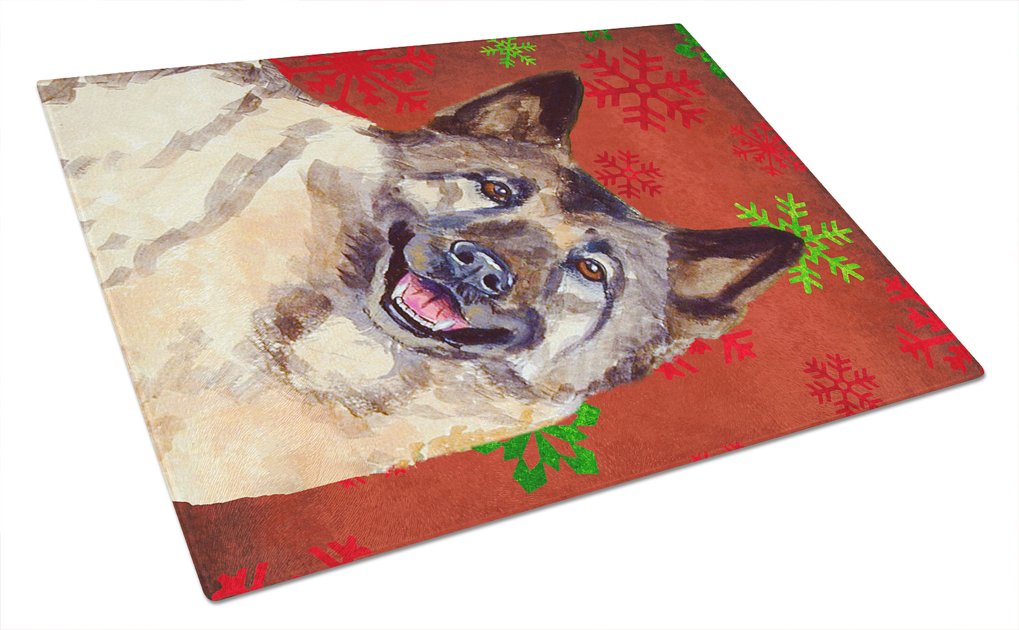Christmas Dog Print Tempered Glass Cutting Board, Large 12 x 15