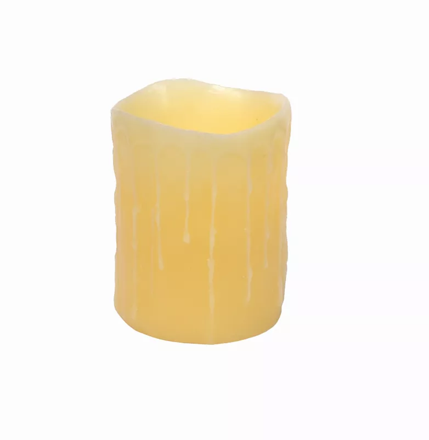 LED Wax Dripping Pillar Candles, Set of 3 (4x5 in)