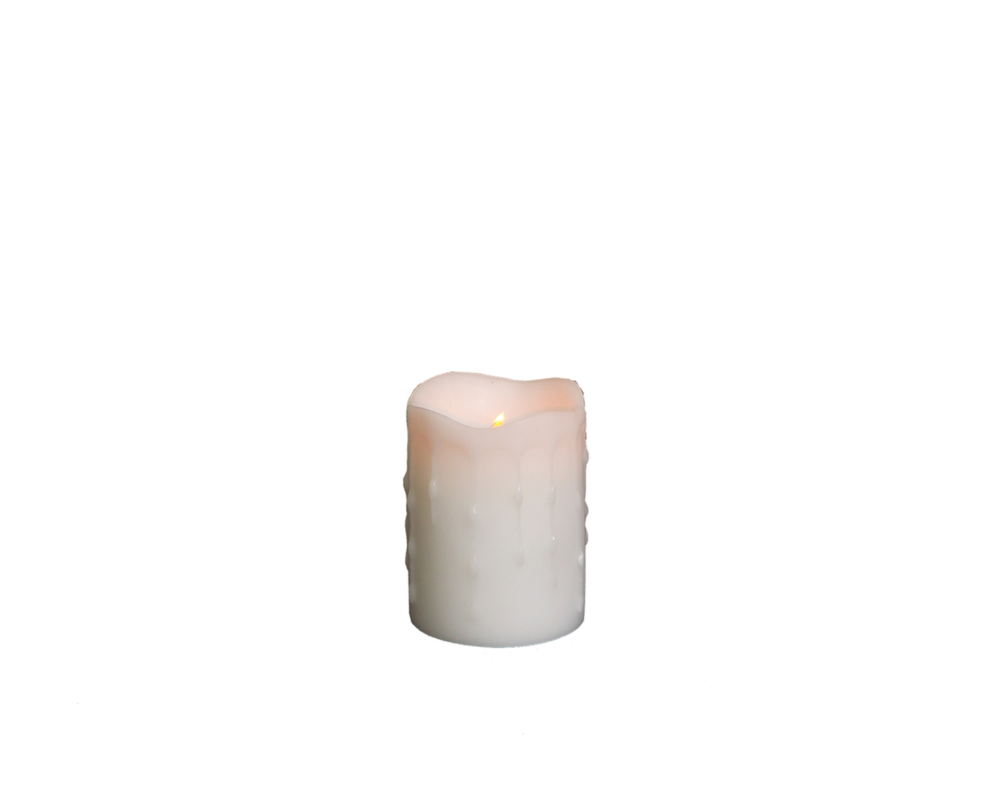 LED Wax Dripping Pillar Candle, Set of 4 (3 x 4 in)