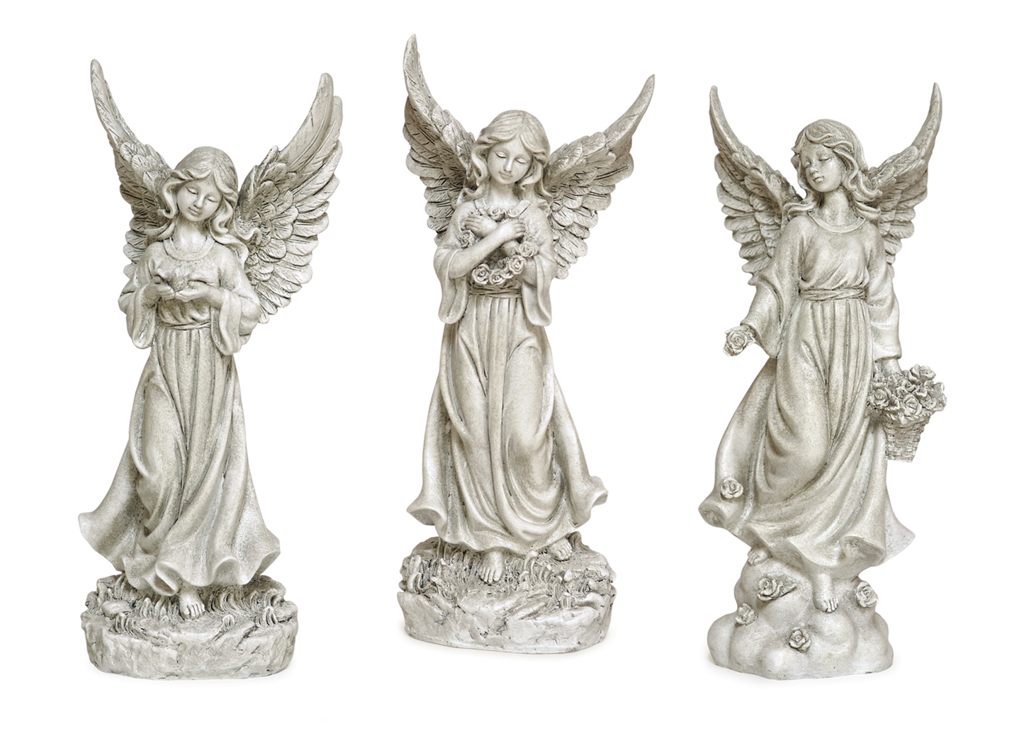 Decorative Angel Figurines, Set of 3 (13 in, Polyresin)