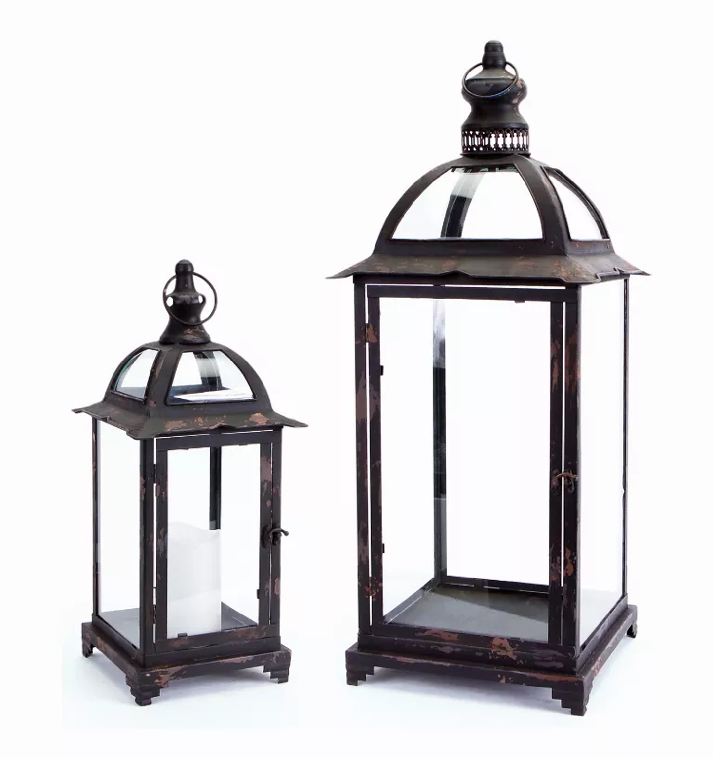 Iron & Glass Decorative Lantern (Set of 2)