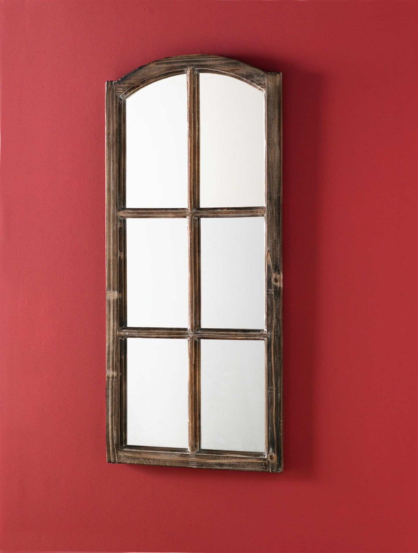 French Farmhouse Wood & Glass Wall Mirror