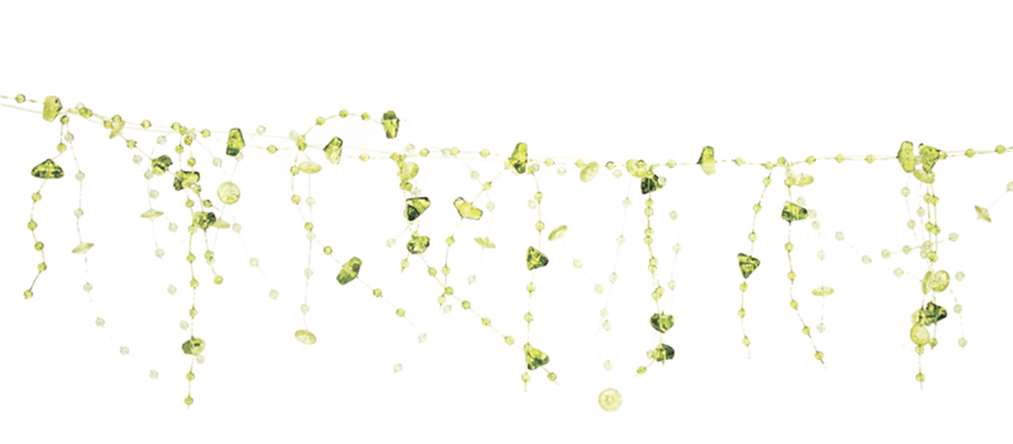 Bead Garland Green (Set of 12) 5'L Acrylic