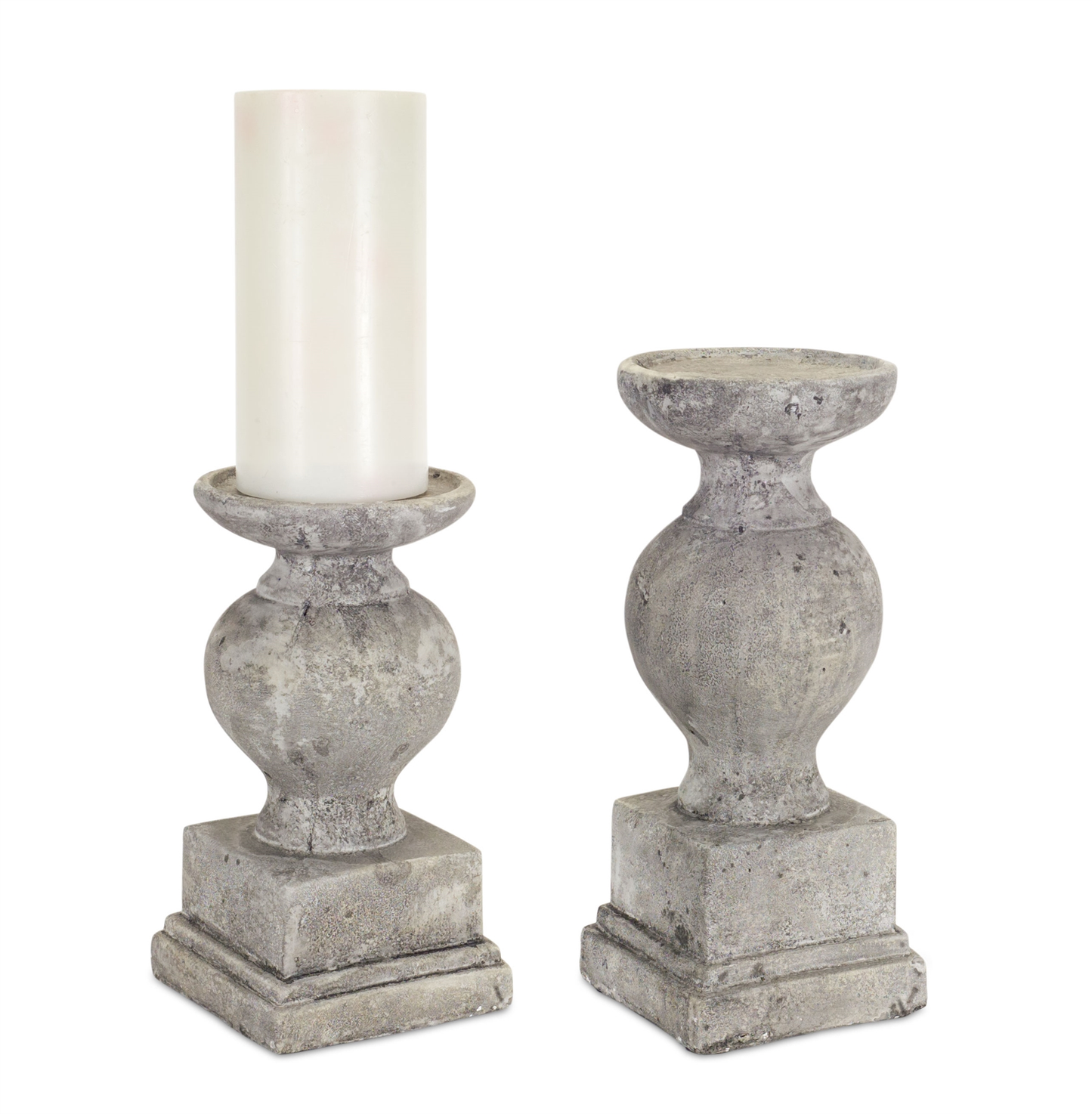 Cement Candle Holders, Set of 2